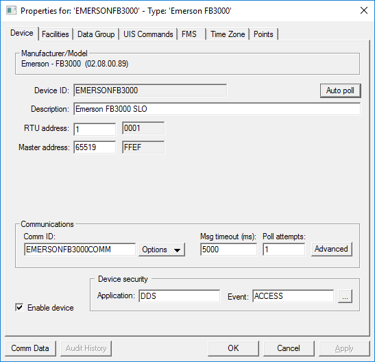 DNP3 Emerson EIE - Device Page DNP3 Emerson EIE - Device Page